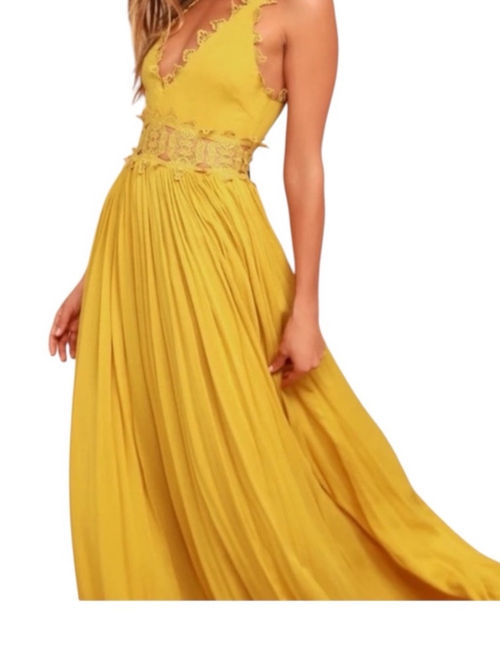 NWT Lulu's Size Medium Yellow Maxi Dress